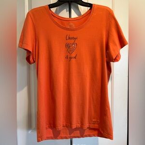 LIFE IS GOOD🧡 Orange, Short Sleeve, “Change is Good” - 100% Cotton